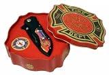 Smith & Wesson Bulls Eye 4 Titanium Powder Coated Single Blade Fire Department Pocket Knife w/Tin