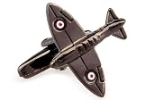 Gunmetal Spitfire Fighter Airplane Cufflinks Cuff Links