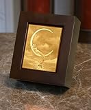 Mermaid Moon Lithophane Shadow Box Cherry Finish Wood