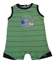 Bright Bots Puppy Stripe Print Romper Green 0-3 months