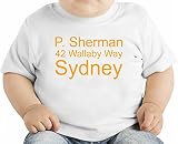 P. Sherman 42 Wallabay Why Sydney Slogan オーガニックベビーTシャツ 12 - 18 Months