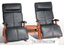 The Perfect Chair Recliner SET - 2 Maple Manual Recline Bases + Black Leather Pads and a Wedge Spanner Table