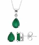 3.10CTTW Genuine Pear Shaped Genuine EmeraldPendant Earring Set in 14Kt White Gold w/chain(AB Quality) 41v4fNvehQL. SL160 3.10CTTW Genuine Pear Shaped Genuine EmeraldPendant Earring Set in 14Kt White Gold w/chain(AB Quality)