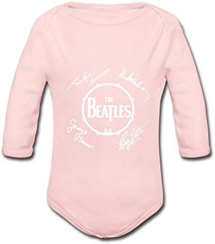 Ftuodesign The Beatles Long Sleeve Babysuit Organic Infant Onesie Pink 12 months