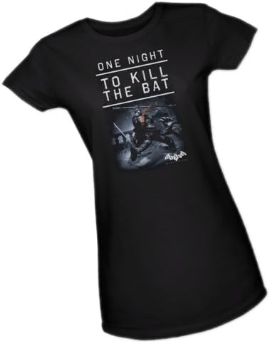 One Night -- Batman Arkham Origins Crop Sleeve Fitted Juniors T-Shirt, Medium