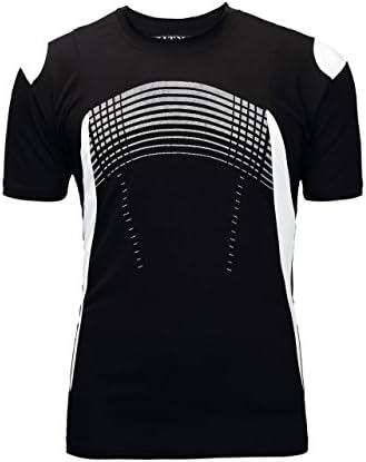 XIDI Men's 100% Polyester Sportswear Quick Dry Short-Sleeve T-Shirt Black Small