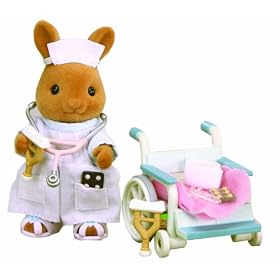 Sylvanian Families Nurse Figure and Wheelchair