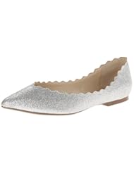 Shoes: Blue by Betsey Johnson Womens SB-Cake Ballet Flat,Silver Fabric,8 M US - Blue by Betsey Johnson