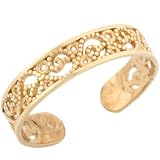 14k Solid Yellow Gold Filigree Toe Ring