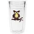 Owl 12 oz Slimline Insulated Beverage Tumbler, Clear
