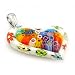 White/Multi-Color Millefiori Heart Pendant In Resin