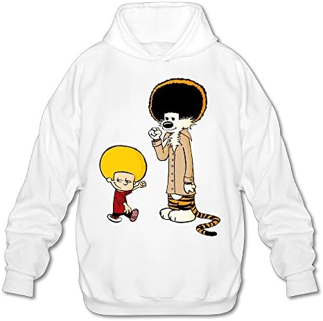 ReBorn Men's Trendy Calvin Hobbe Copsplay Pullover L White