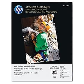 HP Q8690AND - Advanced Photo Paper, 56 lbs., Glossy, 5 x 7, 60 Sheets Pack-HEWQ8690AND by