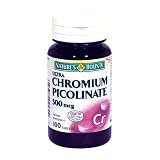 Nature's Bounty Ultra Chromium Picolinate, 500 mcg, Coated, 100 Tablets (Pack of 2)