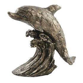 Naturecraft Bronze Carved Wood Design Dolphin Ornament