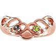 14K Rose Gold Mother's Ring - 2 Gemstone -- YOU CHOOSE THE COLORS!