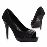Damen Schuhe, APART, PUMPS, PLATEAU PEEPTOE HIGH HEELS, 300799, echtes LEDER und WILDLEDER