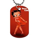 2 Sided Dog Tag of Vintage Art Deco Betty Boop Sexy Lady
