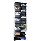 Richards Homewares 26 Pocket Over the Door Organizer - Black Polyester Color - Black