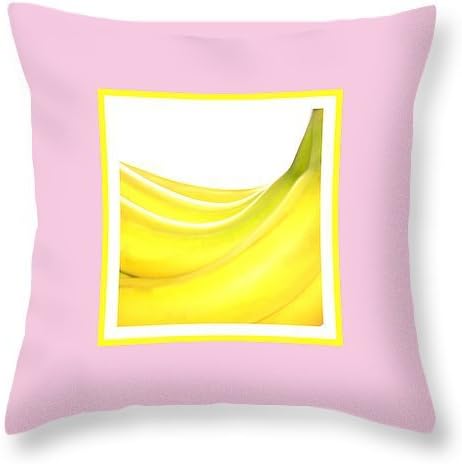 Banana I Yellow Fruit Print Throw Cushion Case Cover Pink 20"x20"