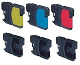 iComp 6x inks for Brother DCP-J125 DCP-J315w DCP-J515w MFC-J220 MFC-J265w MFC-J410 MFC-J415w DCPJ125 DCPJ315w DCPJ515w MFCJ220 MFCJ265w MFCJ410 MFCJ415w (3xLC985BK 1xLC985C 1xLC985M 1xLC985Y)