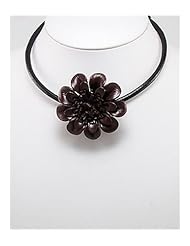 Saddle Brown Flower Cotton Necklace