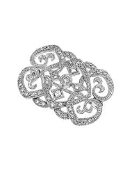 Jewelplus 1/3 ct tw Petite Diamond Brooch 14K White 1/3 Ct Tw