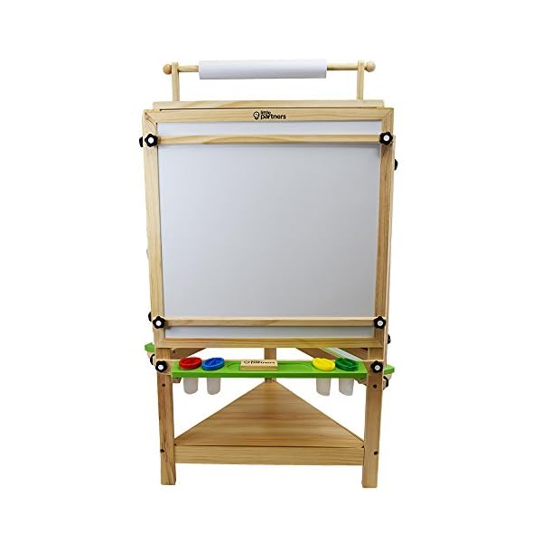 Little Partners TriSide Art Easel Chalkboard, Felt & Dry Erase Board w/ Paper Feeder 3