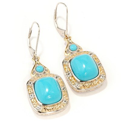 Sterling Silver / Palladium / 18K Vermeil Turquoise & Sapphire Earrings