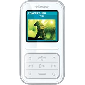 Memorex MMP8595-WHT - Digital player radio - flash 4 GB - WMA, MP3, protected WMA (DRM 10)... by Memorex