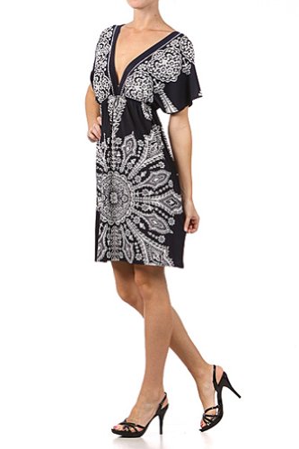 Kiwi Co. Women's Paisley Print V-Neck Kimono Dress
