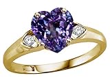 2.04 cts Lab Created Alexandrite and Genuine Diamond Ring - 14kt White or Yellow Gold
