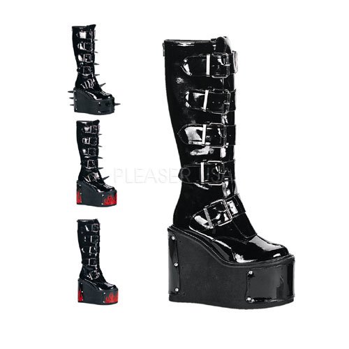 Demonia By Pleaser Women's Transformer-800 Boot,Black Patent,8 M US