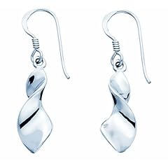 TF gedrehte, polierte Ohrhaenger; Sterling-Silber 925