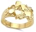 Men's Nugget Band 14k Yellow Gold Pinky Ring