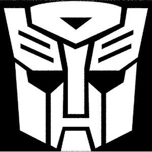 TRANSFORMERS AUTOBOT - Car - Truck - Notebook - Vinyl Decal Sticker #1036 | Vinyl Color: White