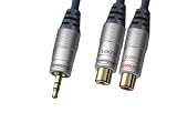 Clicktronic HC 920-150 Stereo Klinken/Cinch Verl&auml;ngerungskabel (1x 3,5 mm Stecker auf 2x Cinch-Stecker, vergoldete Kontakte) 1,5 m