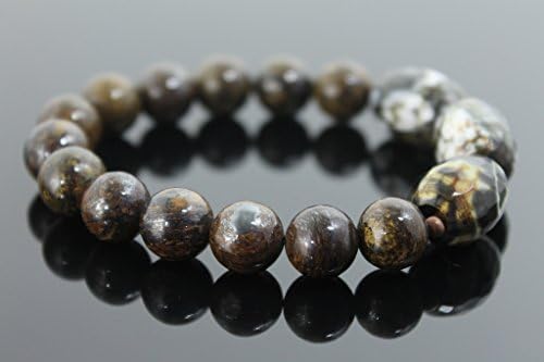 Jacaranda Bronzite, Agate and Copper stretch beaded bracelet Set