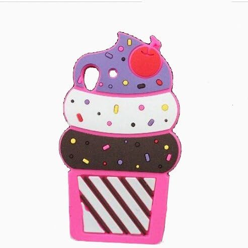 Thunderous HTC 626 Case,HTC 626s Cherry ice cream Case,3D Cute Cherry ice cream Soft Silicone Back Case Cover For HTC Desire 626 Hot Pink