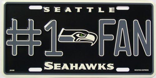 Seattle Seahawks #1 Fan NFL Embossed Metal Novelty License Plate Tag Sign 2910M