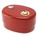 Kotobuki 2-Tiered Bento Box, Red/Gold Curled Cat
