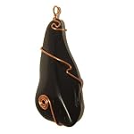 Jet Pendant 04 Wire Wrapped Black Stone Copper Gem Crystal Healing Protection Pagan Reiki 3