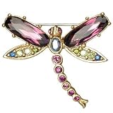 Jay Strongwater Amethyst Dragonfly Pin