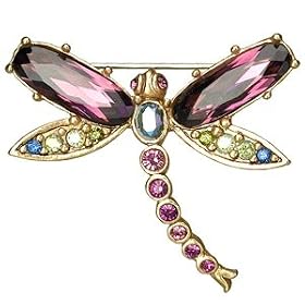 Jay Strongwater Amethyst Dragonfly Pin by Jay Strongwater
