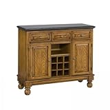 Black Granite Top on Oak Server by Home Styles - Medium Wood (5300-0064)