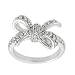 Tressa White Cubic Zirconia Bow Ring Rhodium Plated Brass Lead Free