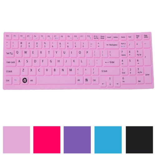 HDE Solid Color Silicone Keyboard Skin fits Sony VAIO EB EE EC EH EL CB SE 15.5" & F2 F 16" (Pink)