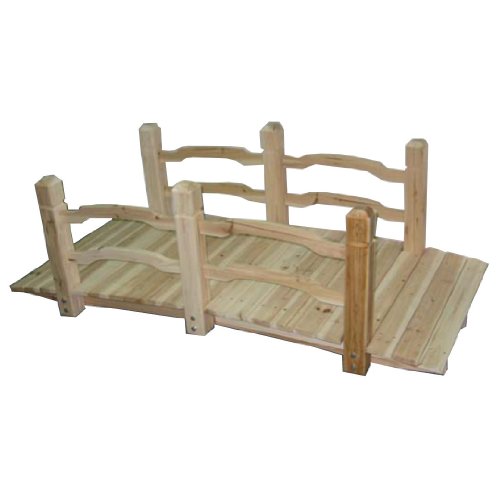 Garden Odyssey SM5384NAT 5ft Natural Wood Garden Bridge