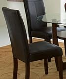 Apollo Upholstered Side Chair In Deep Brown Cherry Finish by Standard Furni ....