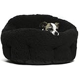 Best Friends by Sheri OrthoComfort Deep Dish Cuddler in Sherpa, Black, 20"x20"x12"